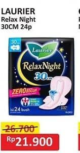 Promo Harga Laurier Relax Night 30cm 24 pcs - Alfamart