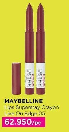 Promo Harga Maybelline Superstay Ink Crayon Live On The Edge 1 gr - Watsons