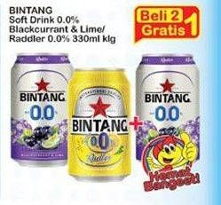 Promo Harga Bintang Soft Drink 0.0%/Blackcurrant & Lime/Raddler 0.0%  - Indomaret