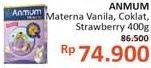 Promo Harga ANMUM Materna Vanilla Delight, Cokelat, Strawberry White Chocolate 400 gr - Alfamidi