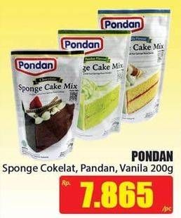 Promo Harga Pondan Sponge Cake Mix Chocolate, Vanilla, Pandan 200 gr - Hari Hari
