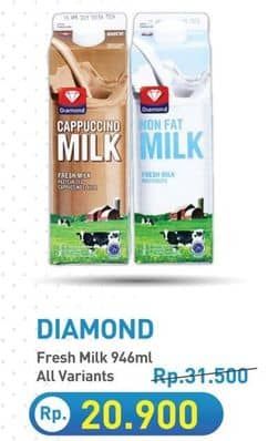 Promo Harga Diamond Fresh Milk All Variants 946 ml - Hypermart