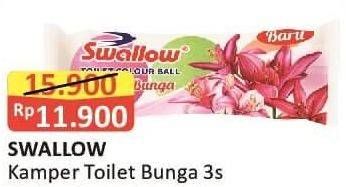 Promo Harga SWALLOW Naphthalene Toilet Bunga 3 pcs - Alfamart