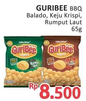 Promo Harga Guribee Layers BBQ Balado, Keju Krispi, Rumput Laut 65 gr - Alfamidi