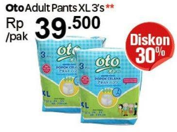 Promo Harga OTO Adult Diapers Pants XL3  - Carrefour