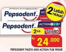 Promo Harga PEPSODENT Pasta Gigi Action 123 per 2 pcs 190 gr - Superindo