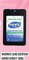 Promo Harga MORRIS Care Moisturizing and Cleansing Hand Spray 18 ml - Hypermart