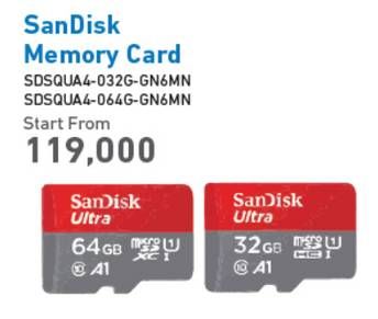 Promo Harga SANDISK Memory Card SDSQUA4 32GB, 64GB  - Electronic City