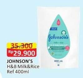 Promo Harga Johnsons Baby Milk Bath Milk + Rice 400 ml - Alfamart