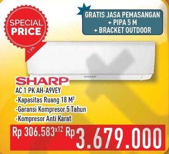 Promo Harga SHARP AH-A9VEY - AC 1PK  - Hypermart