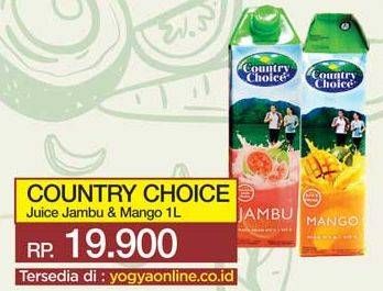 Promo Harga COUNTRY CHOICE Jus Buah Jambu, Mangga 1000 ml - Yogya