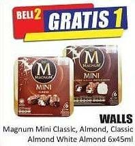 Promo Harga WALLS Magnum Mini Classic Almond, Classic Almond White per 6 pcs 45 ml - Hari Hari