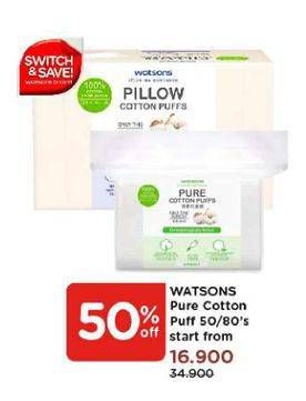 Promo Harga WATSONS Pure/Pillow Cotton  - Watsons