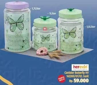 Promo Harga HEREVIN Canister Butterfly  - LotteMart