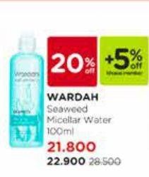 Promo Harga WARDAH Natural Daily Seaweed Micellar Water 100 ml - Watsons