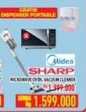 Promo Harga MIDEA/SHARP Microwave Oven/Vacuum Cleaner  - Hypermart