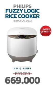 Promo Harga Philips HD4515 Fuzzy Logic Rice Cooker 33  - Electronic City