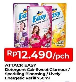 Promo Harga ATTACK Easy Detergent Liquid Lively Energetic, Sparkling Blooming, Sweet Glamour 750 ml - TIP TOP