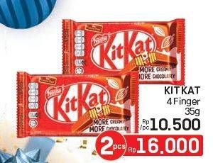 Promo Harga Kit Kat Chocolate 4 Fingers 35 gr - LotteMart