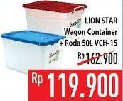 Promo Harga LION STAR Wagon Container + Roda VCH-15 50 ltr - Hypermart