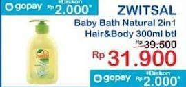 Promo Harga Zwitsal Natural Baby Bath 2 In 1 300 ml - Indomaret