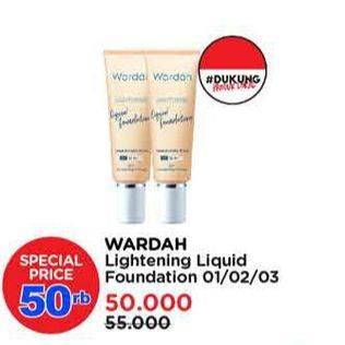 Promo Harga Wardah Lightening Liquid Foundation  - Watsons