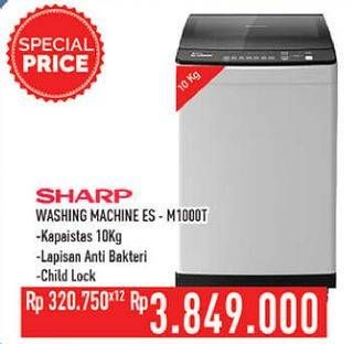 Promo Harga SHARP ES-M1000T Mesin Cuci Top Load 10 kg - Hypermart