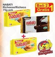 Promo Harga NABATI Wafer Chocolate, Cheese 75 gr - Indomaret