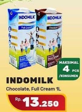 Promo Harga Indomilk Susu UHT Cokelat, Full Cream Plain 1000 ml - Yogya