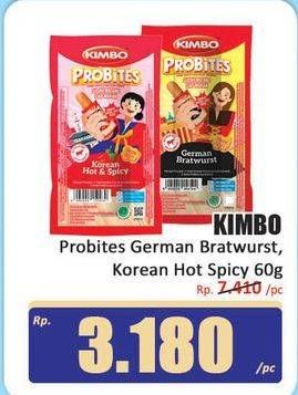 Promo Harga Kimbo Probites Original German Bratwurst, Korean Hot Spicy 60 gr - Hari Hari