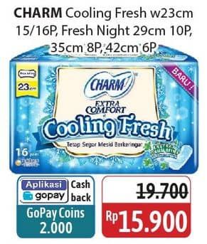 Promo Harga Charm Extra Comfort Cooling Fresh Wing 42cm, Wing 35cm, Wing 29cm, Wing 23cm 6 pcs - Alfamidi