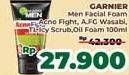Promo Harga Garnier Men Acno Fight Facial Foam Anti Acne, Anti-Bacteria Wasabi Brightening, Anti-Acne Scrub 100 ml - Alfamidi