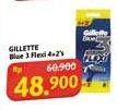 Promo Harga Gillette Blue 3 Flexi 4 pcs - Alfamidi