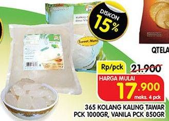 Promo Harga 365 Kolang-Kaling Tawar, Vanila 850 gr - Superindo