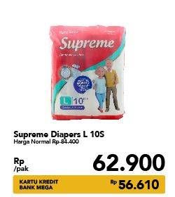 Promo Harga Supreme Adult Diapers L10 10 pcs - Carrefour