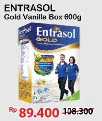 Promo Harga Entrasol Gold Susu Bubuk Vanilla 600 gr - Alfamart