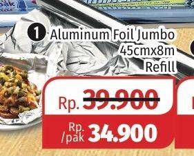 Promo Harga KLINPAK Aluminium Foil 45 Cm X 8 M  - Lotte Grosir