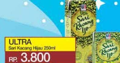 Promo Harga Ultra Sari Kacang Ijo 250 ml - Yogya