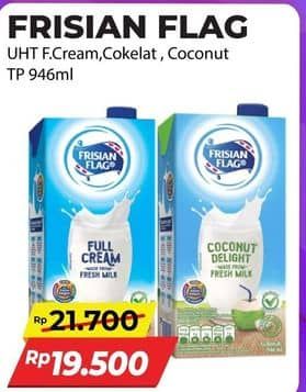 Promo Harga Frisian Flag Susu UHT Purefarm Coconut Delight, Full Cream, Swiss Chocolate 946 ml - Alfamart