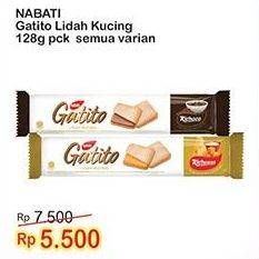 Promo Harga NABATI Gatito Lidah Kucing Cheese, Cokelat 128 gr - Indomaret
