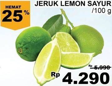 Promo Harga Jeruk Lemon Sayur per 100 gr - Giant