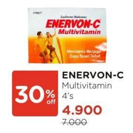 Promo Harga Enervon-c Multivitamin Tablet 4 pcs - Watsons