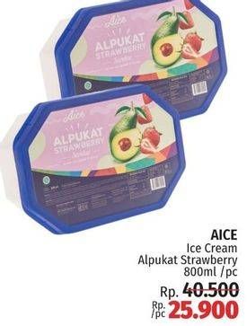 Promo Harga Aice Sundae Alpukat Strawberry 800 ml - LotteMart