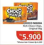 Promo Harga CHOCO MANIA Choco Chip Cookies Original, Rich Choco 90 gr - Alfamidi