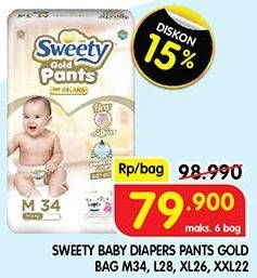 Promo Harga Sweety Gold Pants L28, M34, XL26, XXL22 22 pcs - Superindo