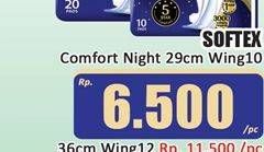 Promo Harga Softex Comfort Night Wing 36cm 12 pcs - Hari Hari