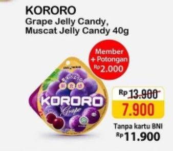 Promo Harga KORORO Candy Grape, Muscat Jelly 40 gr - Alfamart