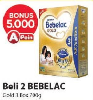 Promo Harga BEBELAC 3 Gold Soya Susu Pertumbuhan Vanila 700 gr - Alfamart