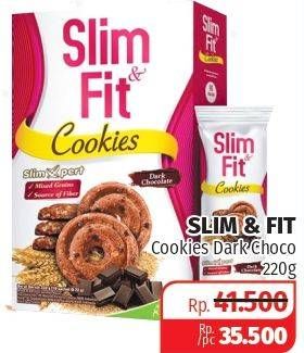 Promo Harga SLIM & FIT Cookies Dark Chocolate per 10 pcs 22 gr - Lotte Grosir