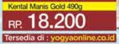 Promo Harga FRISIAN FLAG Susu Kental Manis Gold 490 gr - Yogya